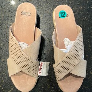 Rose colored leather slides -Size 12